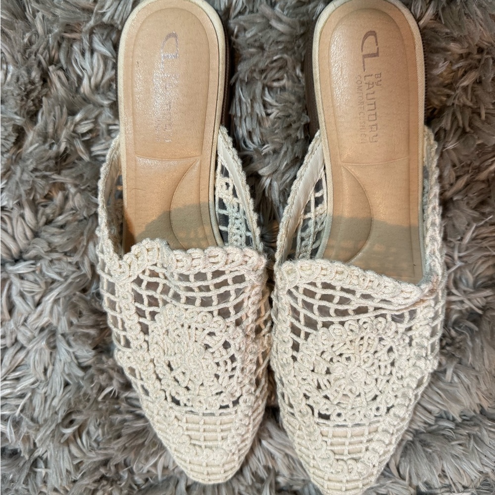 Cream Crochet Women's Shoes